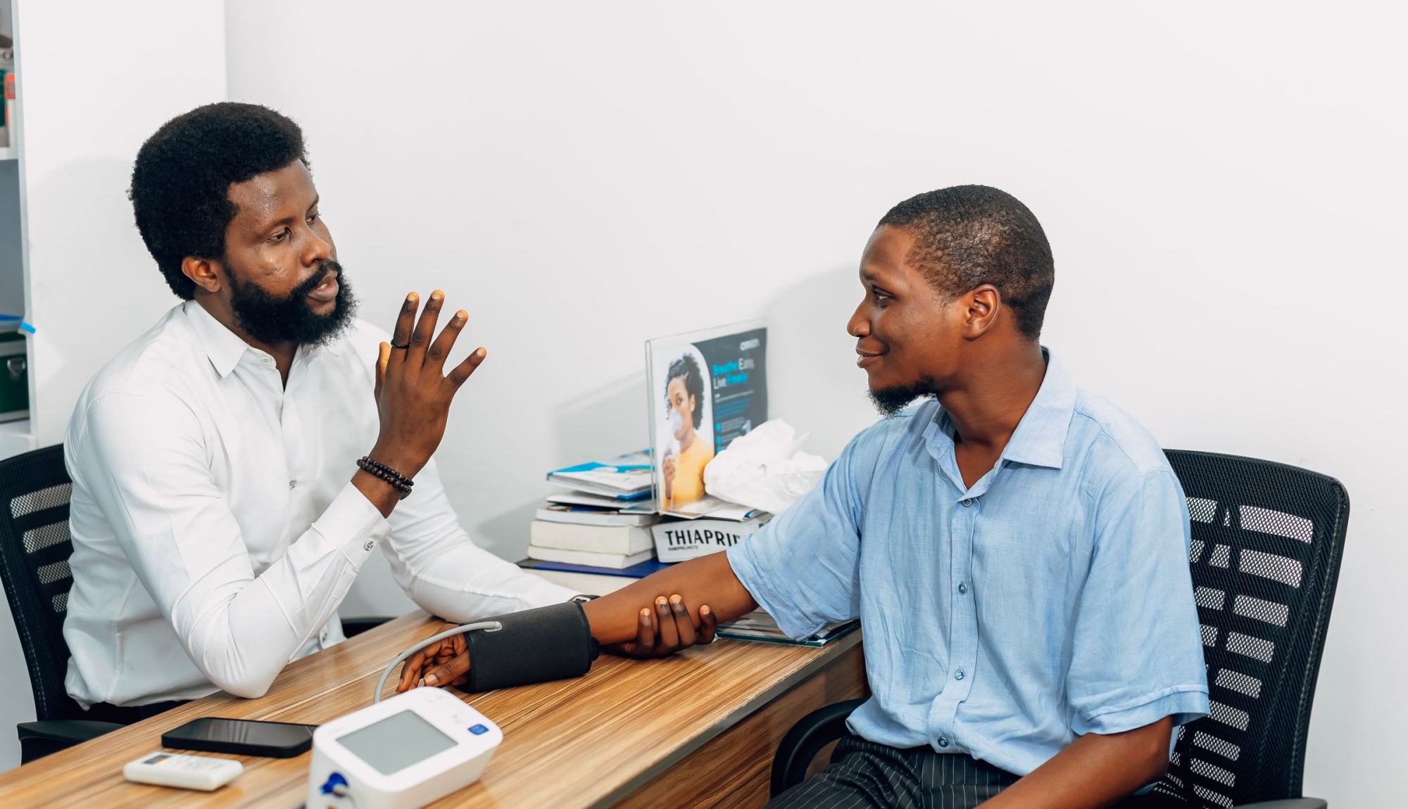 A doctor in consultation with a patient